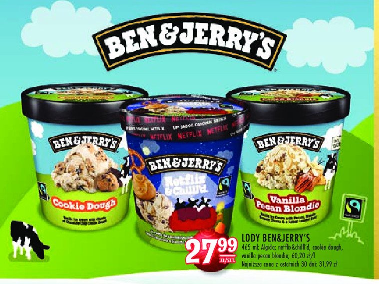 Lody cookie dough Ben & jerry's - cena - promocje - opinie - sklep Lody Ben Jerrys Lidl