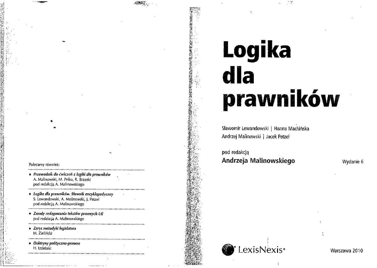 Malinowski Logika Dla Prawników Pdf
