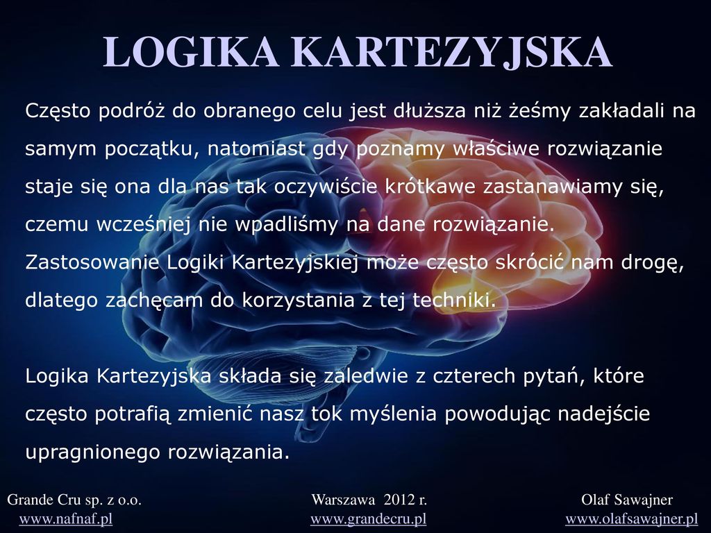 LOGIKA KARTEZYJSKA Olaf Sawajner Warszawa 2012 r. - ppt pobierz Kartkówka Rozwiązywanie Równań Klasa 7