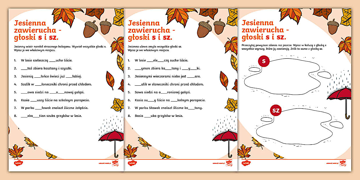 Roznicowanie Sz S Karty Pracy