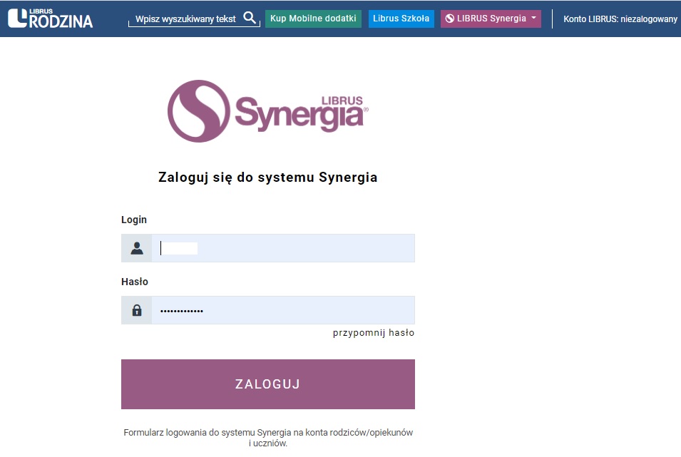 Logowanie Synergia Https Rodzina Librus Pl Logowanie