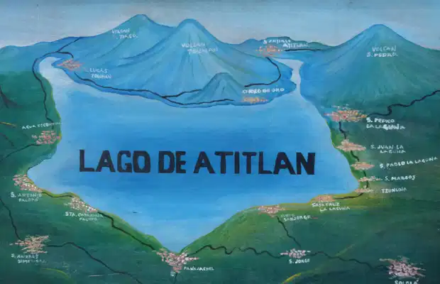 Los pueblos al rededor del Lago Atitlan . en Santiago Atitlan: 1 La Situacion De Los Pueblos Del Lago Atitlan