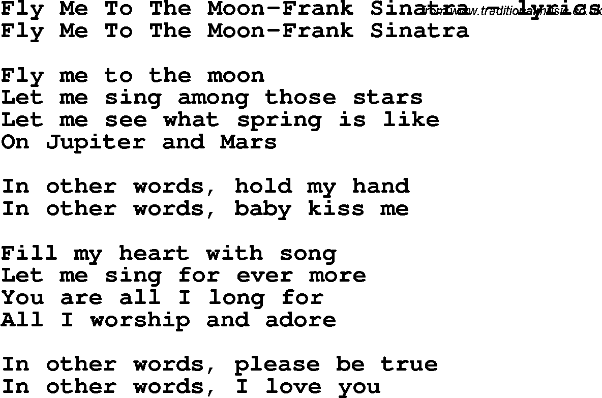 Fly Me To The Moon Song