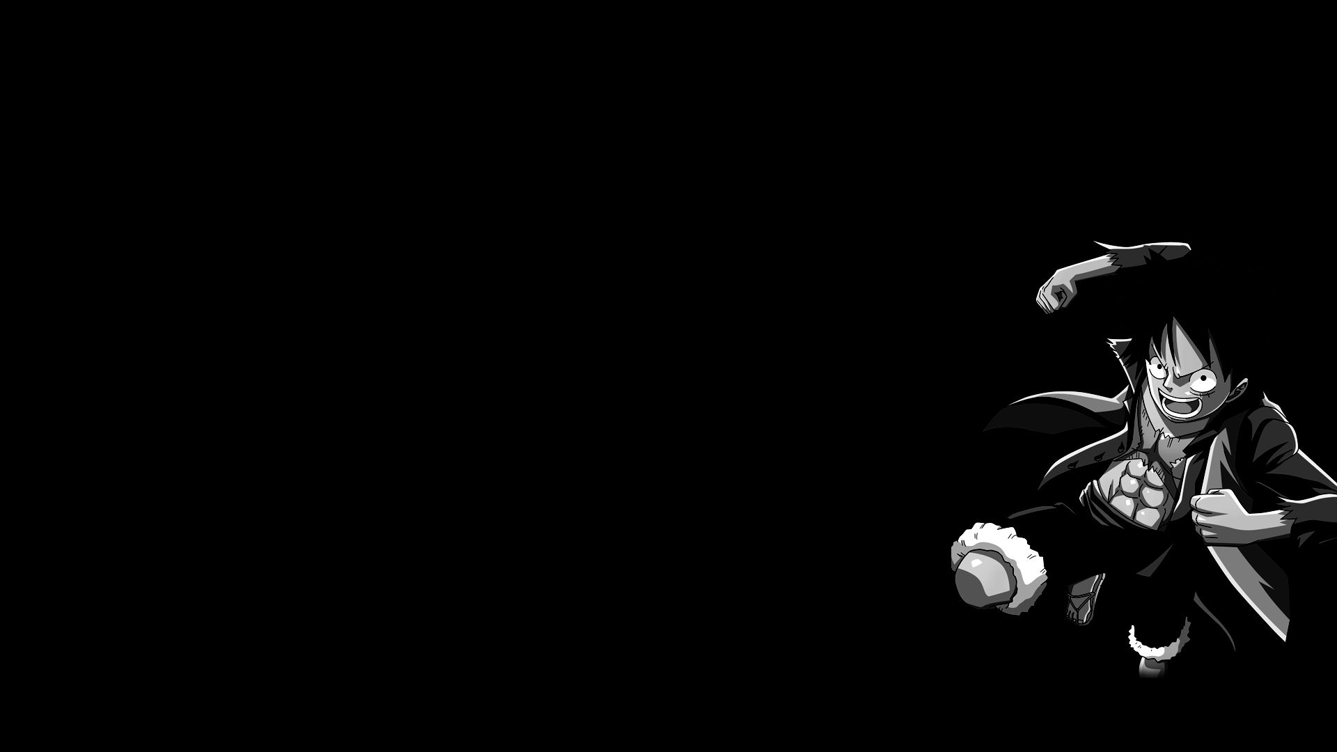 Luffy Dark Wallpapers - Wallpaper Cave One Piece Luffy Black And White