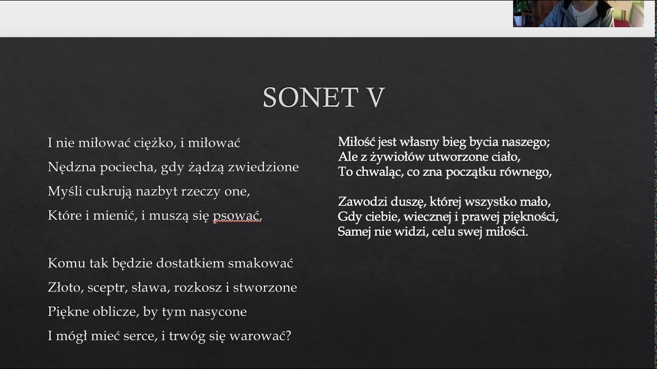 Sonet 5 Mikolaj Sep Szarzynski Interpretacja