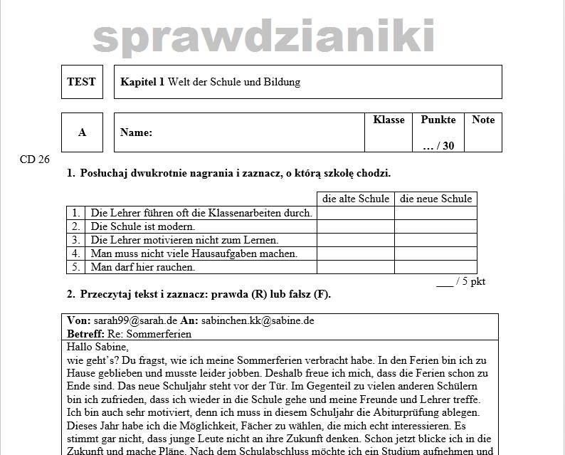 Meine Welttour 2 Starter Sprawdzian