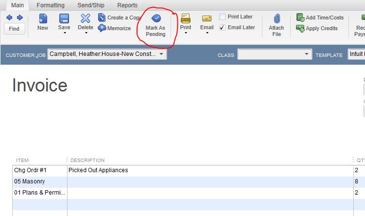 Making Invoice Pending & Removing Pending Stamp QuickBooks Desktop Pending Non Posting Invoice In Quickbooks