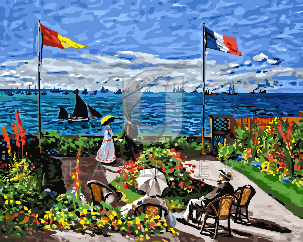 Malowanie po numerach «Claude Monet. Taras nad morzem w Saint Adresse Taras Nad Morzem W Saint Adresse