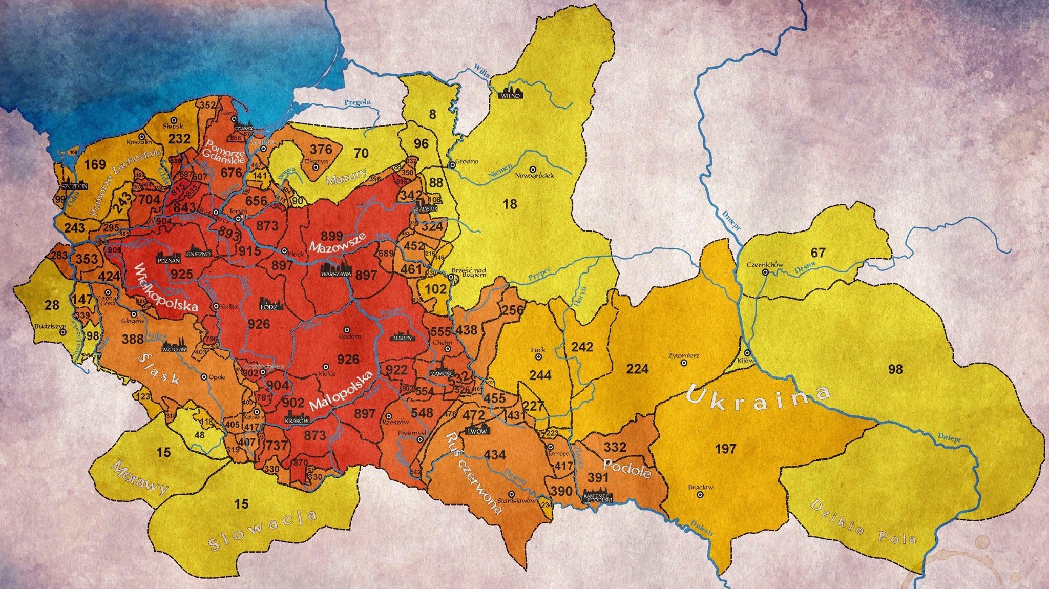 Map showing for how many years each territory was ruled by Poland Przez Ile Lat Kobiety Nie Mogły Studiować Na Uniwersytecie Warszawskim
