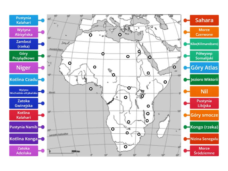 Mapa afryki klasa 8 - Labelled diagram Geografia Sprawdzian Klasa 8 Afryka