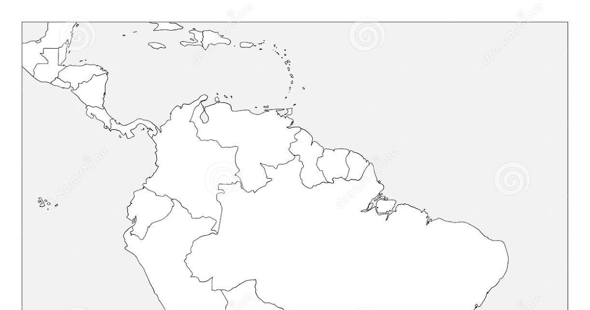 Mapa Ameryki Południowej Kontury | Mapa Mapa Konturowa Ameryki Polnocnej I Poludniowej