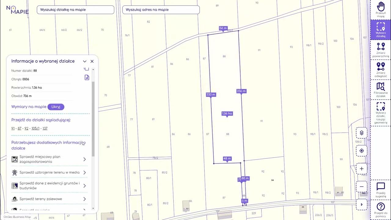 Mapa działek | Geoportal Krajowy Na Mapie - YouTube Test Geografia Klasa 6 Dział 2