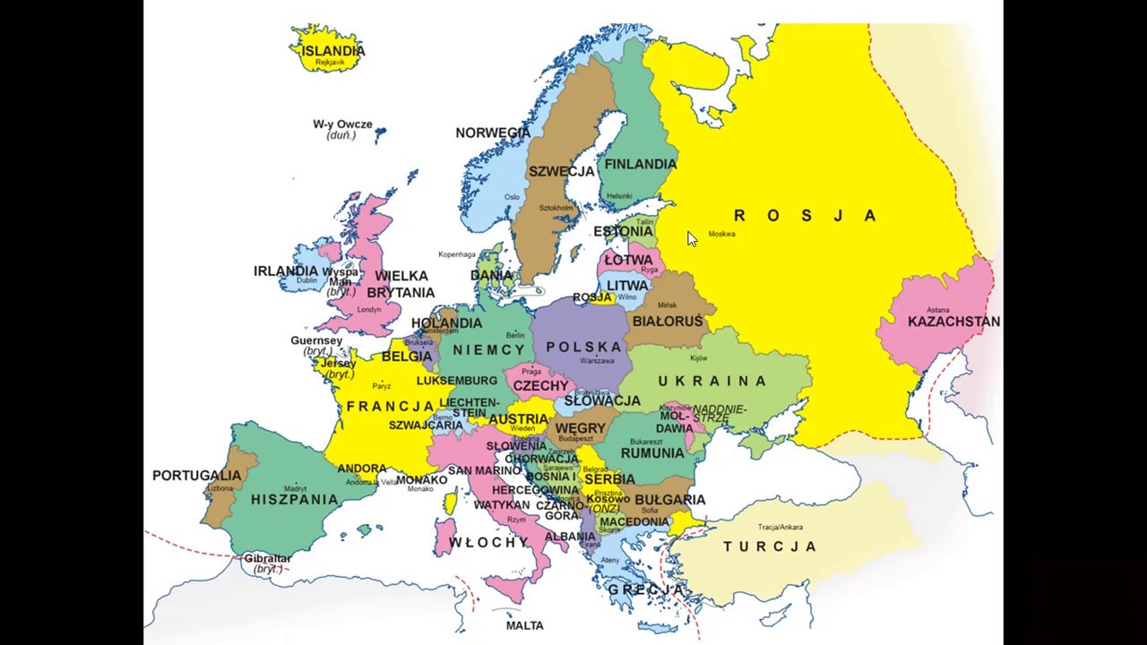 Mapa Europy Panstwa I Stolice Test