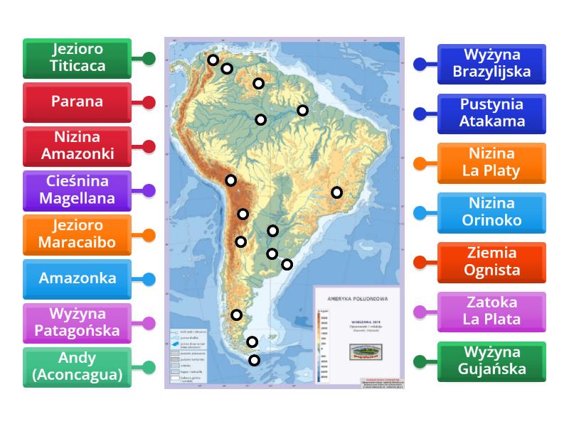 mapa fizyczna ameryki polnocnej - Diagrama con etiquetas Zaznacz Zdania Dotyczace Ameryki Polnocnej