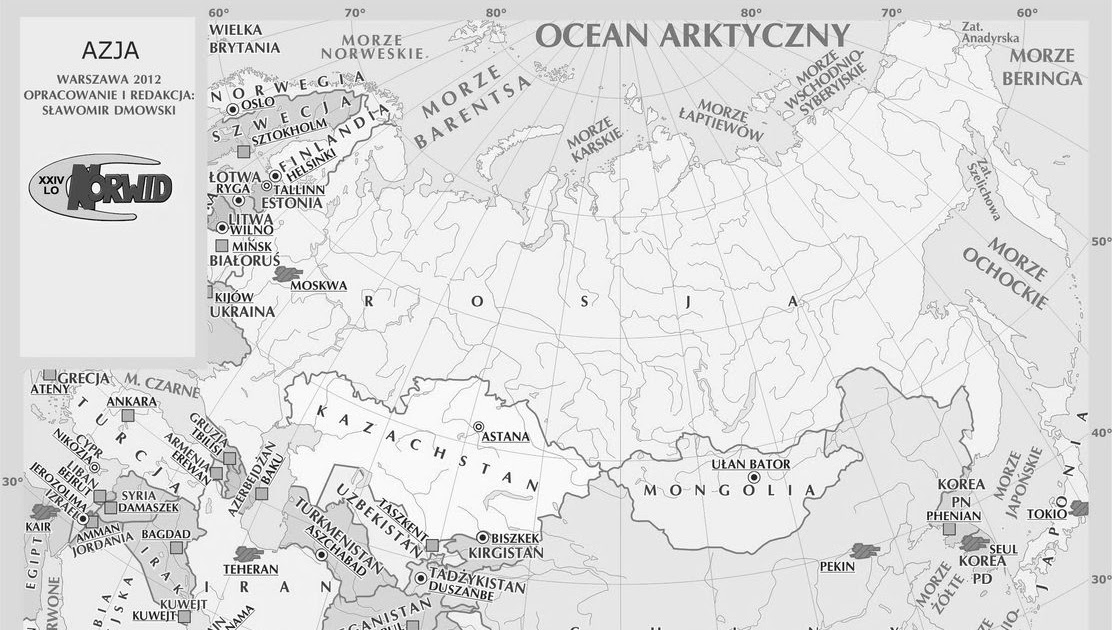 Mapa Fizyczna Azji Sprawdzian 8 Klasa Sprawdzian Z Mapy Azji Klasa 8