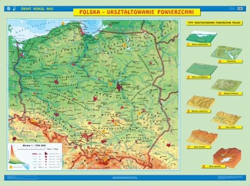 Mapa Polski Pasy Rzezby Terenu