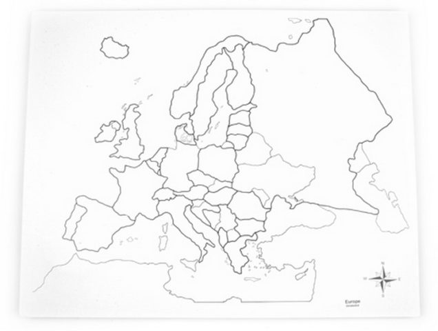 Mapa Europy Bez Nazw Państw I Stolic