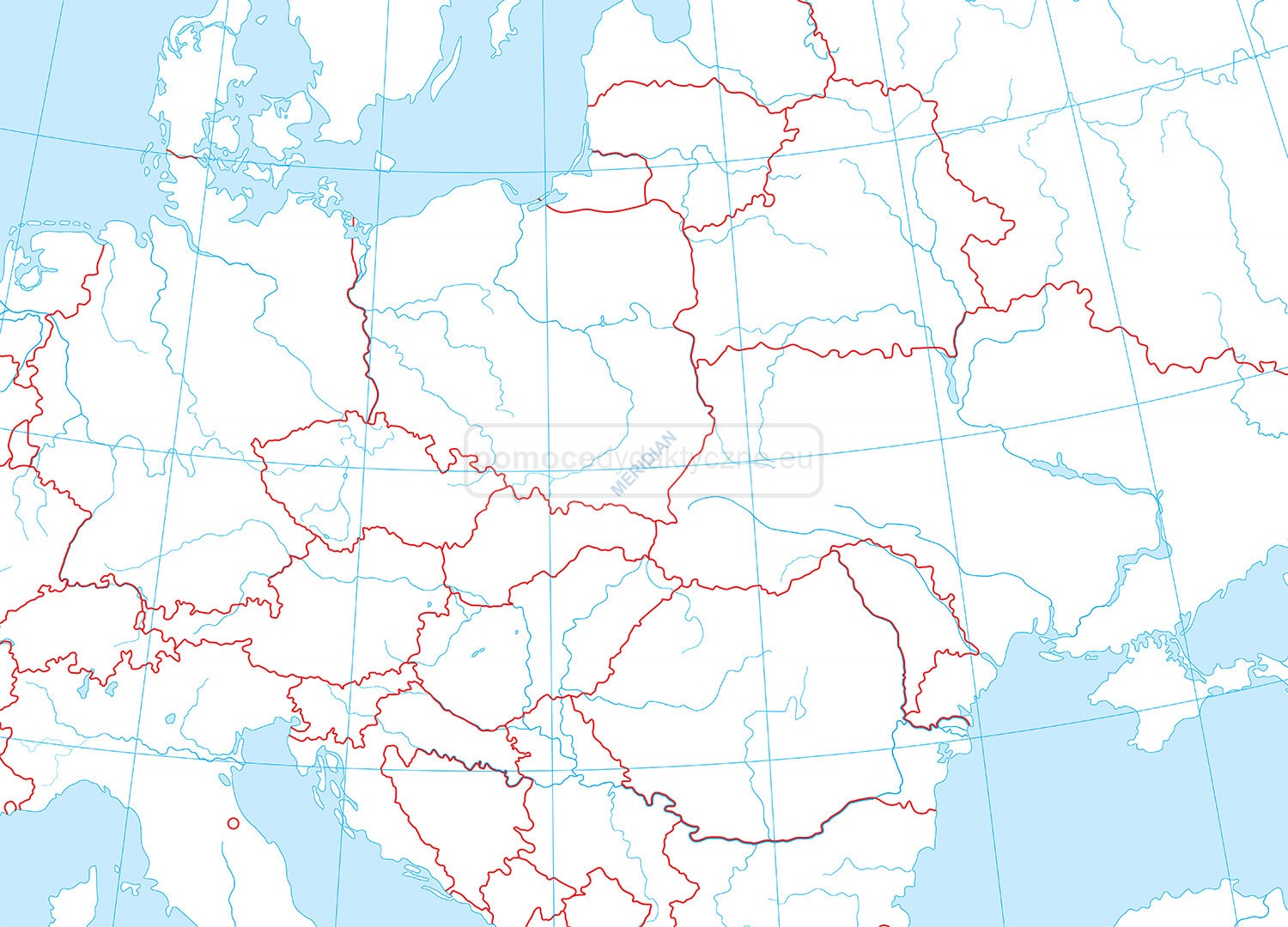 Mapa konturowa Europy - mapa ścienna :: Pomocedydaktyczne.eu Mapa Konturowa Europy Z Rzekami