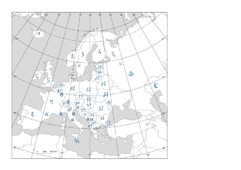 Mapa Konturowa Europy Podzial Polityczny | PDF Podzial Polityczny Europy Klasa 6