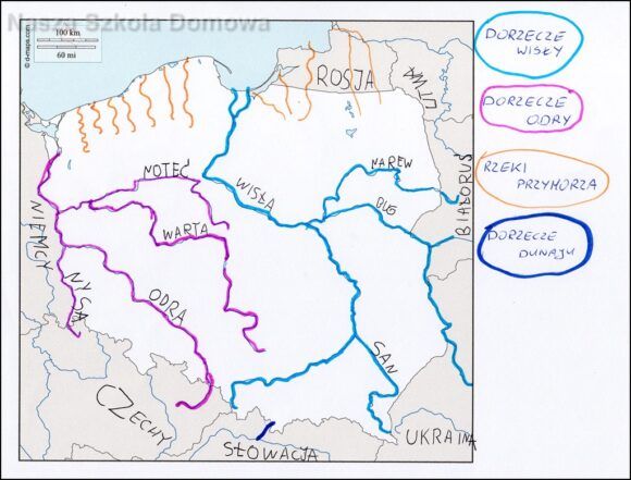 Mapa Konturowa Z Rzekami