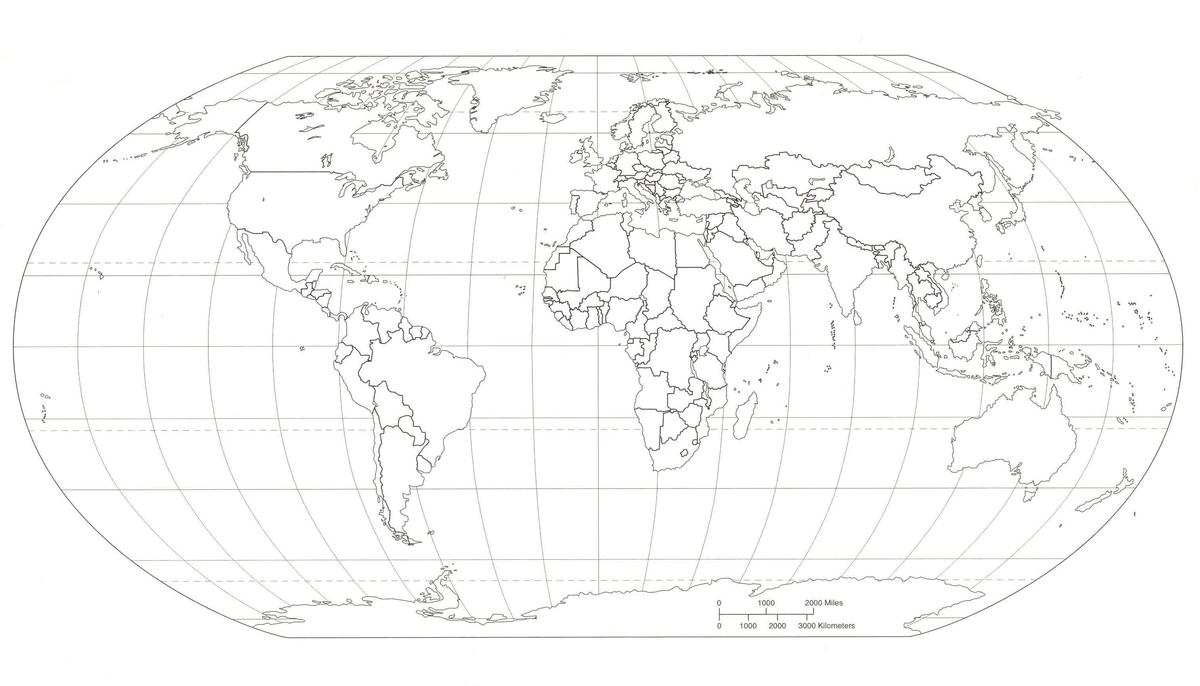 Mapa Konturowa Z Rzekami Swiata