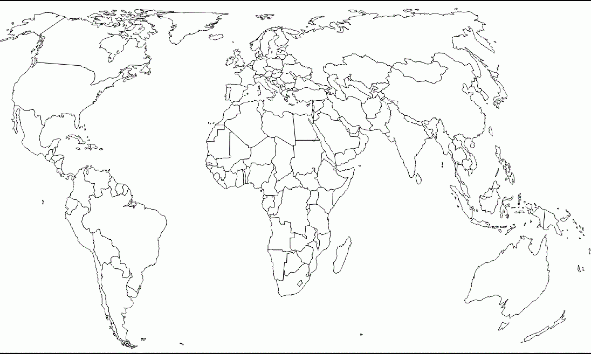 Konturowa Mapa Swiata Z Podzialem Na Panstwa