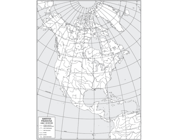 Mapa ogólnogeograficzna Ameryki Płn (klasa 8) Quiz Ameryka Polnocna I Poludniowa Mapa Konturowa