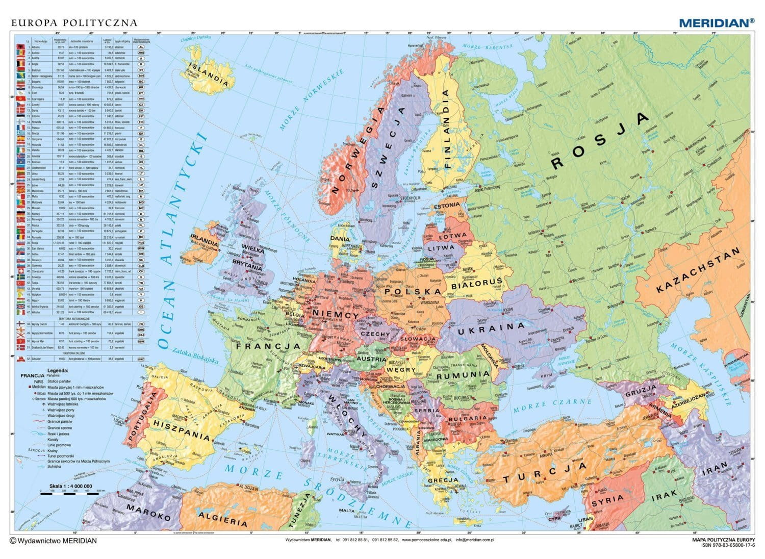 Mapa Polityczna Europy Ze Stolicami