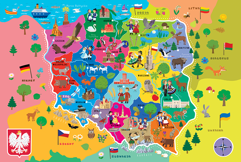 Mapa Polski Dla Dzieci Do Wydruku