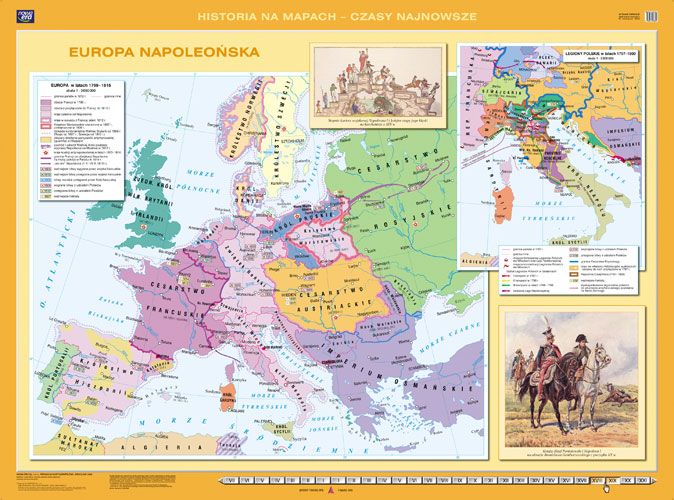 Mapa ścienna Nowa Era Europa napoleońska / Europa po kongresie Europa Po Kongresie