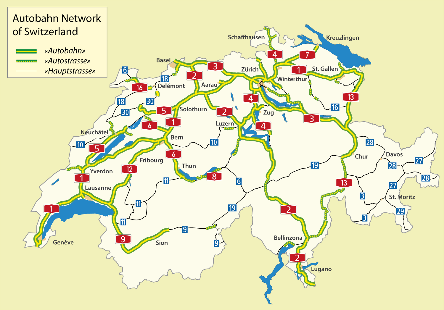 Mapa Szwajcarii - mapa samochodowa, turystyczna i inne Konto W Szwajcarii Dla Osób Fizycznych