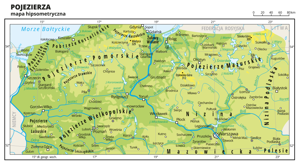Mapa Z Pojezierzami - Lublin Mapa Mapa Polski Pobrzeza Pojezierza Niziny