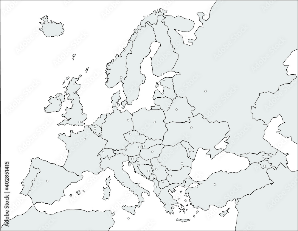 Mapa Konturowa Europy Ze Stolicami