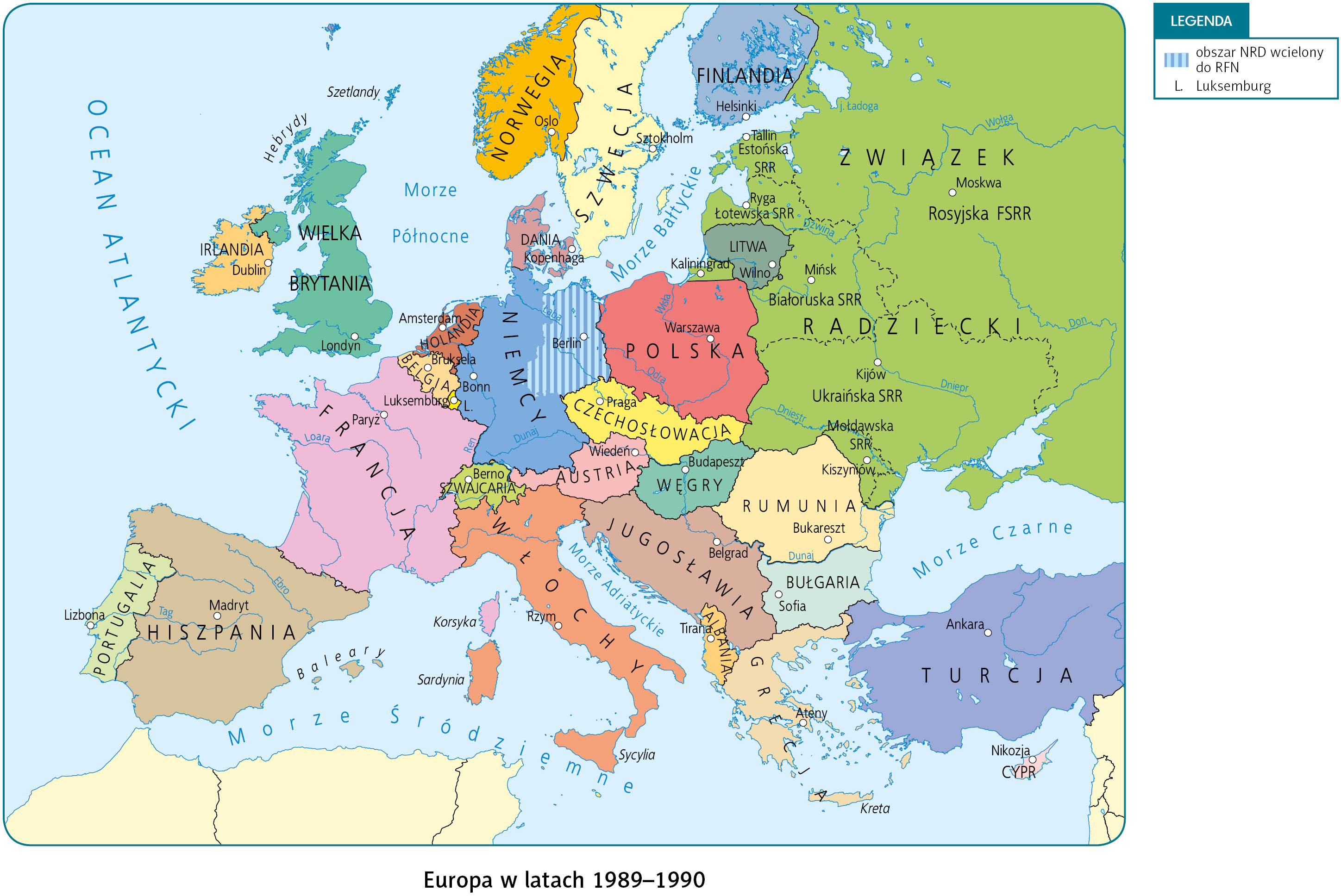 Mapy online - Szkoła podstawowa Mapa Polityczna Europy Po 1989