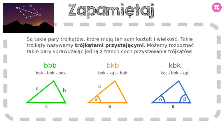 Mat00488 Trojkaty Przystajace | PDF Trójkaty Przystajace Zadania Klasa 7