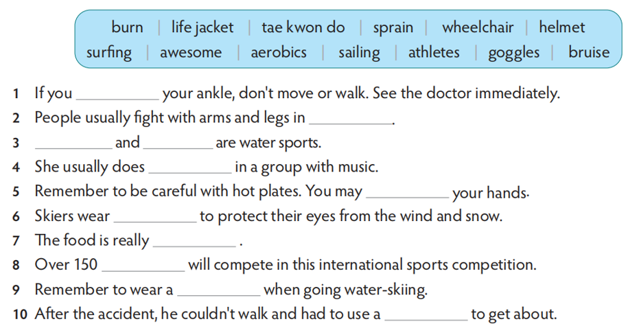 Match the parts of the sentences 1–8. Then match the sentences with the Level F Unit 8 Completing The Sentence