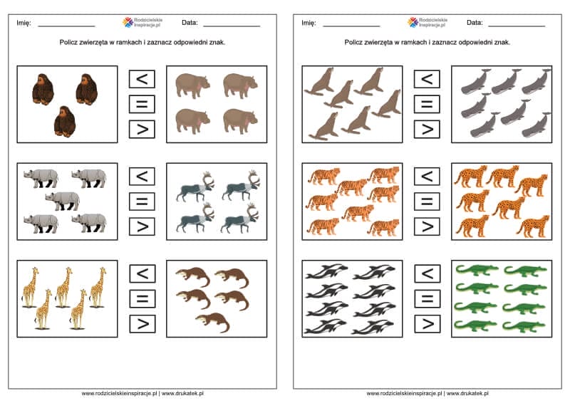 Matematyczne ZOO karty pracy do druku za darmo (klasa 1, 2, 3, przedszkole) Karty Pracy Zadania Z Matematyki Klasa 2 Podstawowa Do Wydrukowania