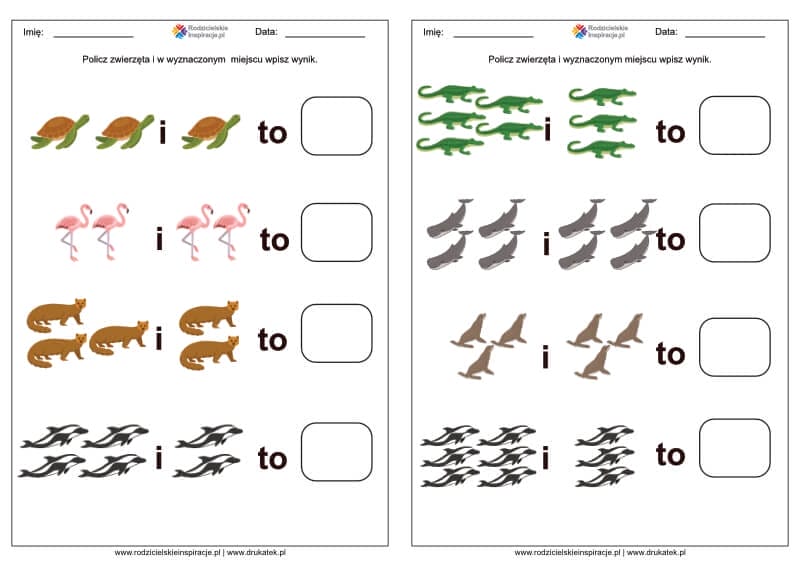 Matematyczne ZOO karty pracy do druku za darmo (klasa 1, 2, 3, przedszkole) Matematyczne Zoo Klasa 2 Mnozenie
