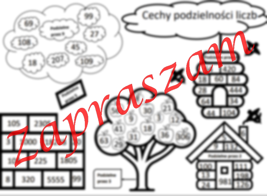 Matematyka. Cechy podzielności liczb. Rysowana karta pracy. Szkoła Cechy Podzielności Liczb Karta Pracy