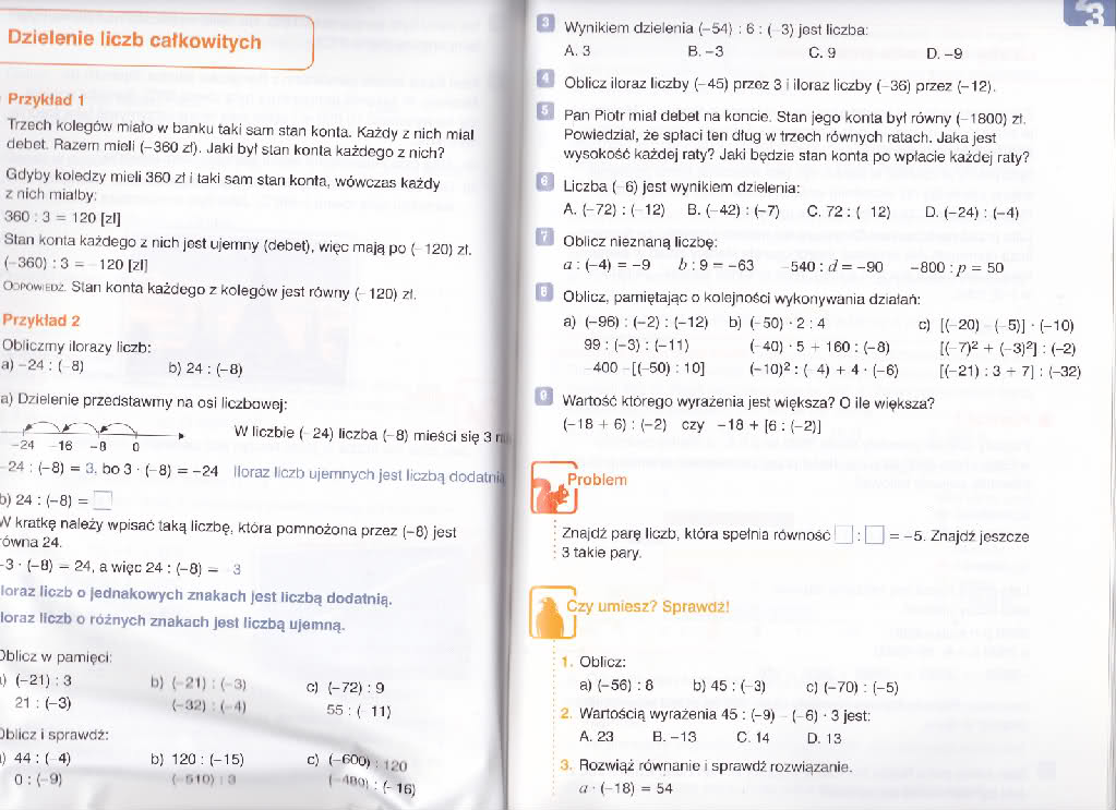 matematyka dzielenie liczb całkowitych 6klasa – zadania, ściągi i testy Liczby Całkowite Sprawdzian Klasa 6 Pdf