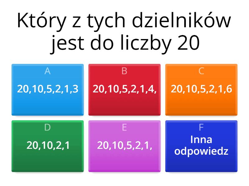 Test Z Matematyki Klasa 5 Wielokrotności I Dzielniki