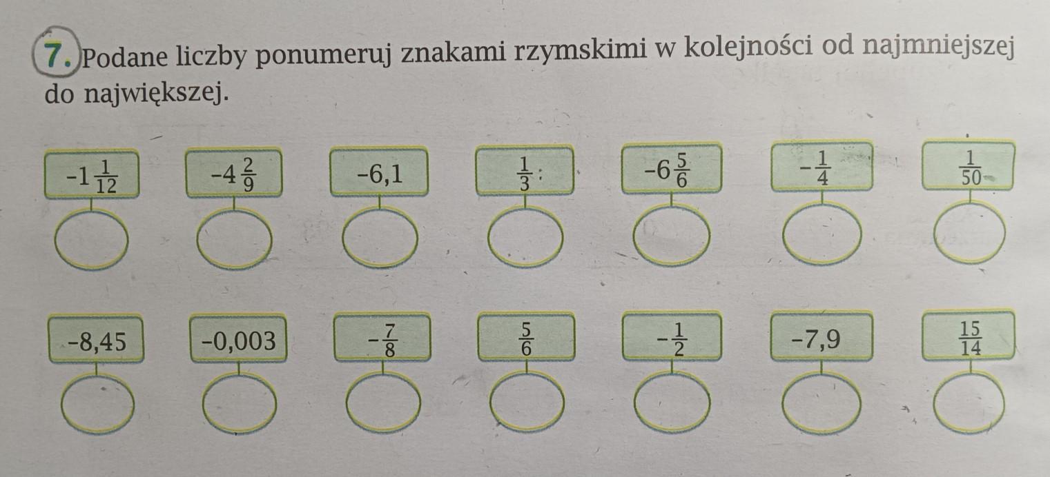 matematyka, klasa 6 SP, dzial 'Liczby dodatnie i liczby ujemne'. 7 Liczby Ujemne I Dodatnie Zadania