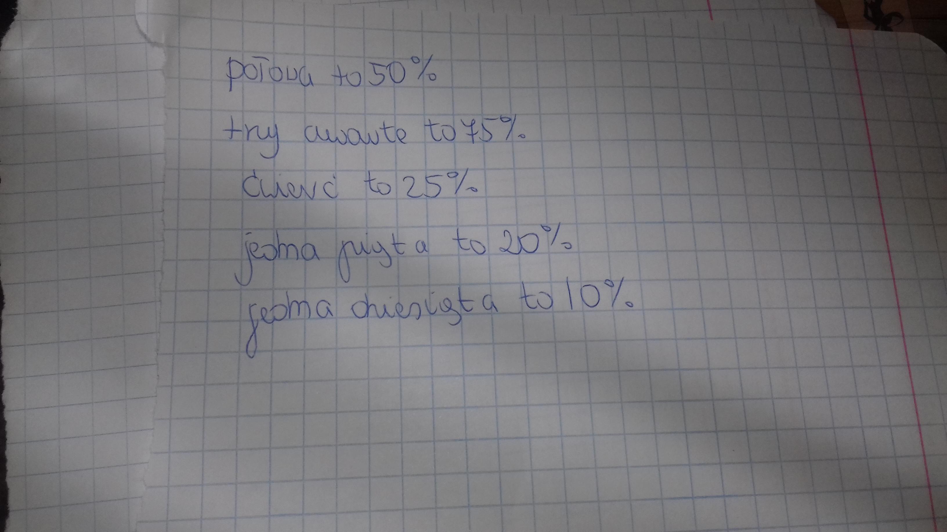 Matematyka klasa 6 zadanie 4 strona 64 wpisz odpowiednia liczbę lub Wpisz Odpowiednią Liczbę Lub Odpowiedni Procent