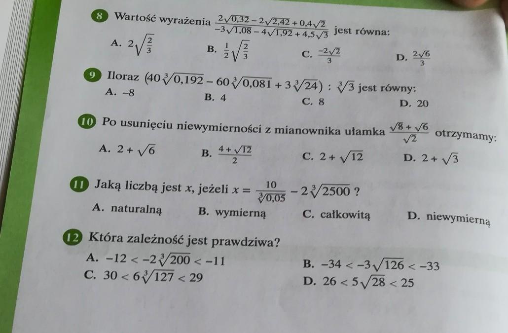matematyka klasa 7 potęgi i pierwiastki wszystkie zadania z załącznika Potegi I Pierwiastki Sprawdzian Klasa 7 Nowa Era
