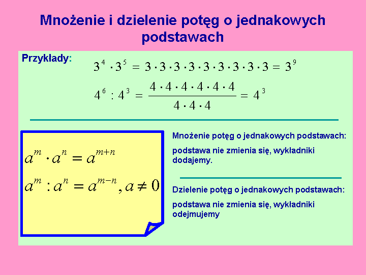 Dzielenie Potęg O Tej Samej Podstawie