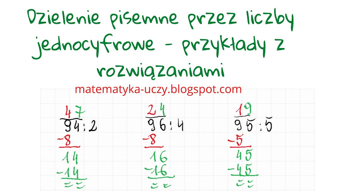 Dzielenie Pisemne Klasa 4 Przykłady