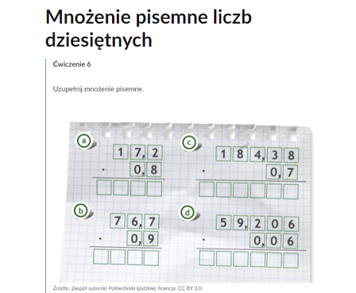 Matematyka uczy: Mnożenie ułamków dziesiętnych kl.5 Mnozenie I Dzielenie Ulamkw Zadania Klasa 5