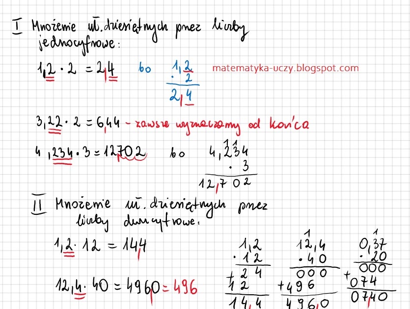 Matematyka uczy: Mnożenie ułamków dziesiętnych przez liczby naturalne kl.5 Mnozenie I Dzielenie Ulamkow Klasa 5 Sprawdzian