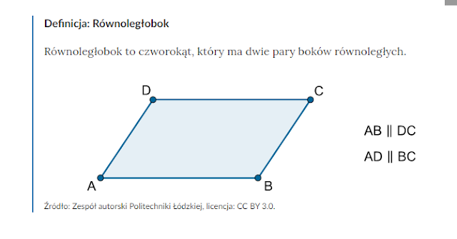 Matematyka uczy: Równoległobok i romb kl.5 - własności Równoległoboki I Romby Kl 5 Sprawdzian
