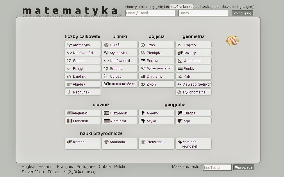 Matematyka uczy: Testy online z matematyki kl.4-8 Testy Online Z Matematyki Klasa 8